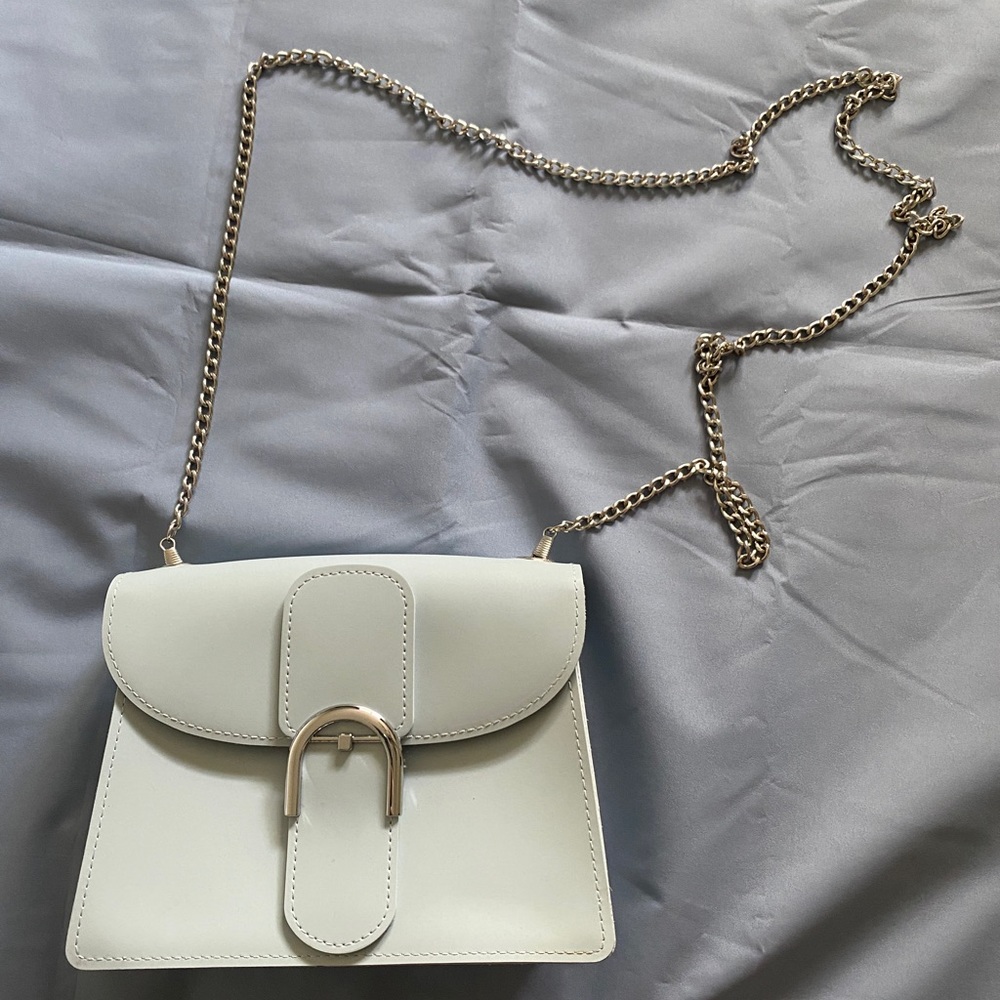 Miniso Japan Pastel Blue Mini Purse Bag with Silver Hardware and Magnetic Clasp